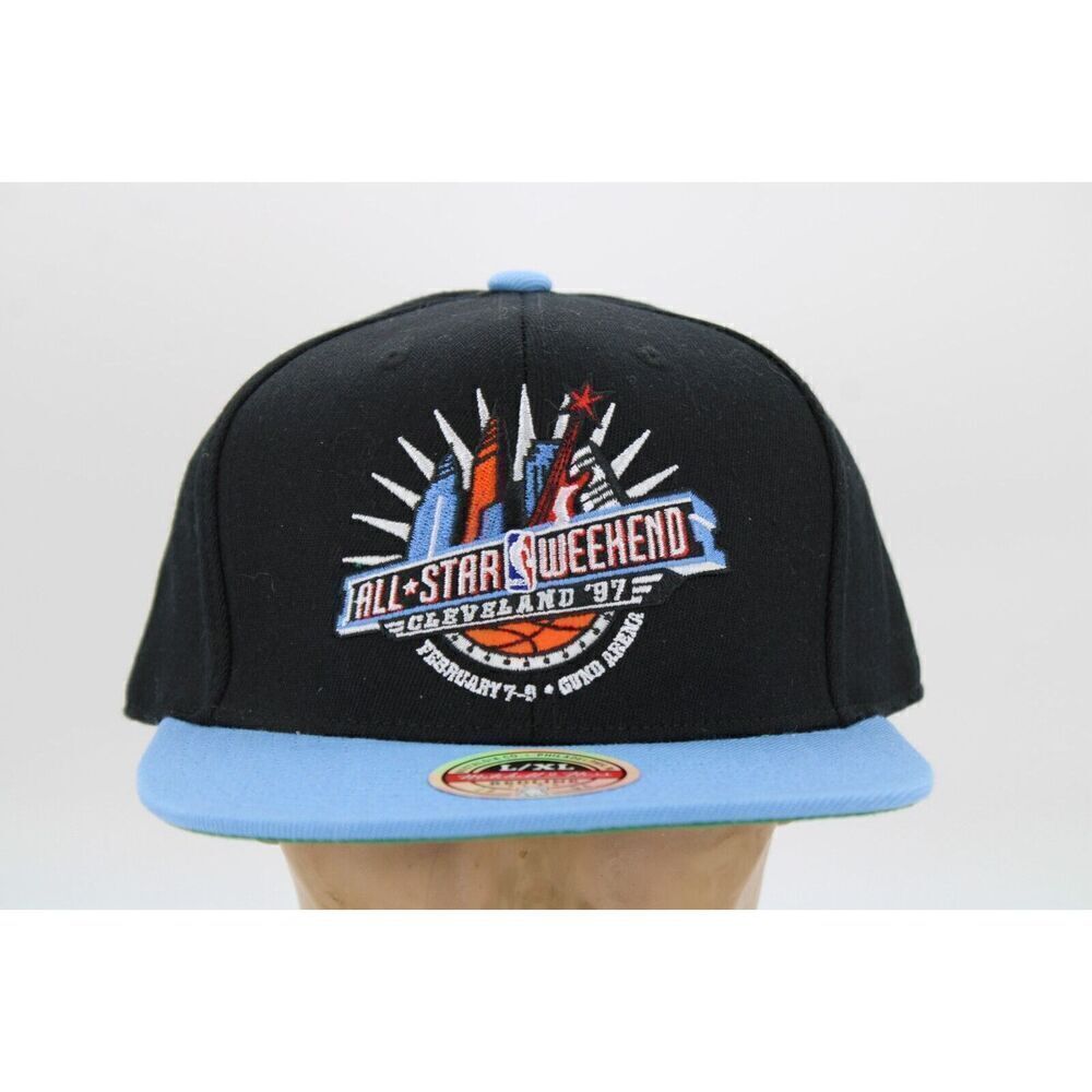 Mitchell & Ness Men's Black Cleveland All Star Baseball Cap Size 7 3/8 Flat Bill